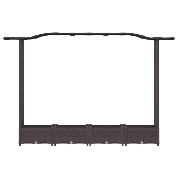 Hochbeet mit Rankgitter und Dach Braun 207 x 40 x 123 cm PP