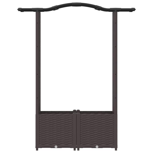 Hochbeet mit Rankgitter und Dach Braun 125 x 40 x 138 cm PP
