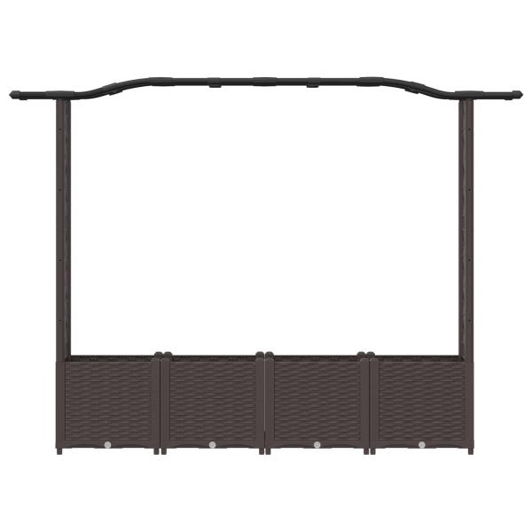 Hochbeet mit Rankgitter und Dach Braun 204 x 40 x 138 cm PP