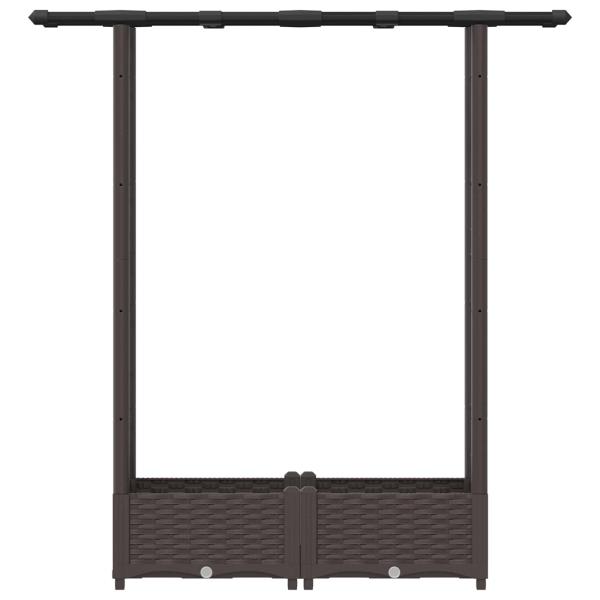 Hochbeet mit Rankgitter und Dach Braun 122,5 x 40 x 121 cm PP