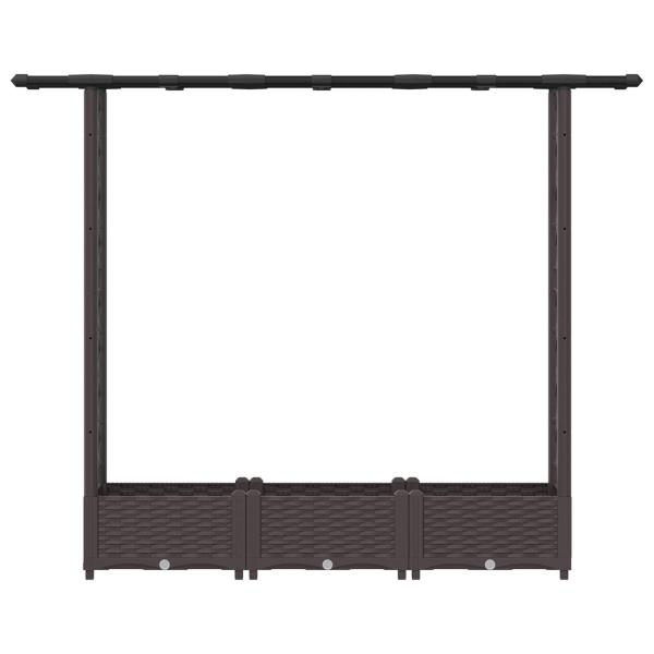 Hochbeet mit Rankgitter und Dach Braun 164 x 40 x 121 cm PP
