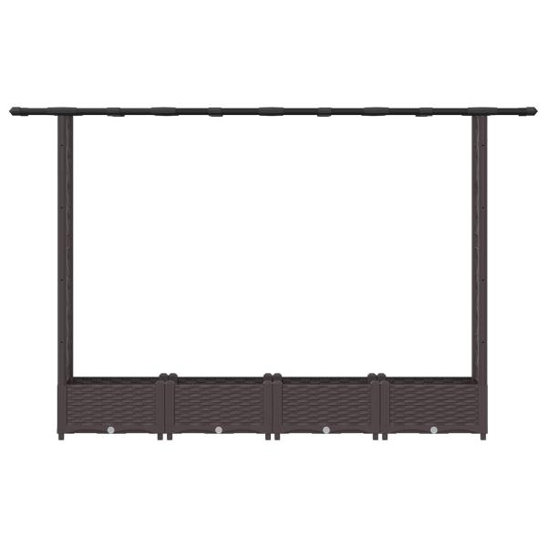 Hochbeet mit Rankgitter und Dach Braun 203 x 40 x 121 cm PP