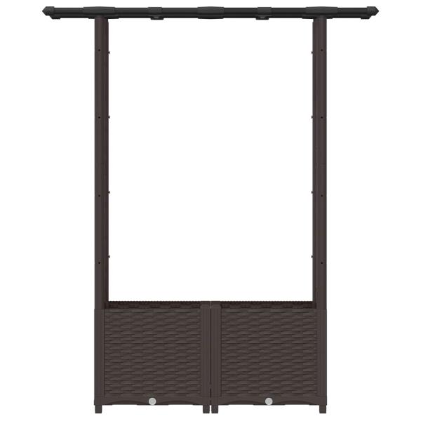 Hochbeet mit Rankgitter und Dach Braun 124,5 x 40 x 136 cm PP