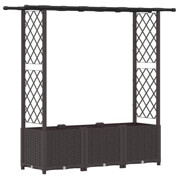 Hochbeet mit Rankgitter und Dach Braun 162,5 x 40 x 136 cm PP