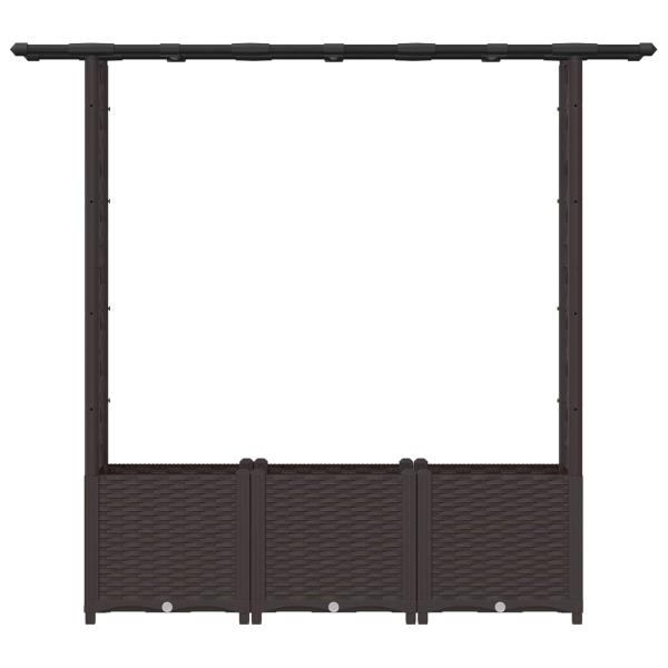Hochbeet mit Rankgitter und Dach Braun 162,5 x 40 x 136 cm PP