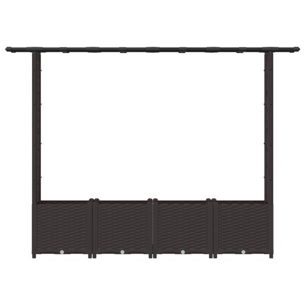 Hochbeet mit Rankgitter und Dach Braun 203 x 40 x 136 cm PP