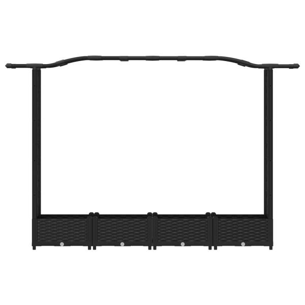 Hochbeet mit Rankgitter und Dach Schwarz 207 x 40 x 123 cm PP