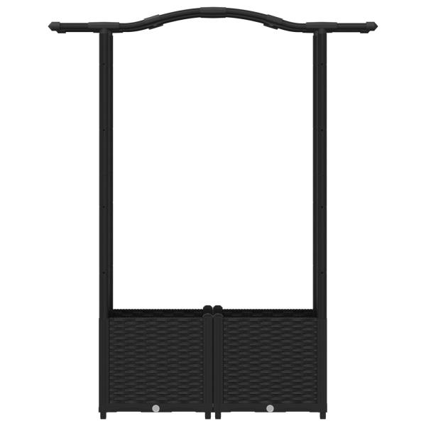 Hochbeet mit Rankgitter und Dach Schwarz 125 x 40 x 138 cm PP
