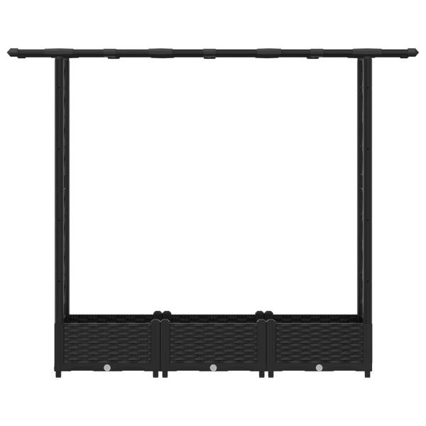 Hochbeet mit Rankgitter und Dach Schwarz 164 x 40 x 121 cm PP