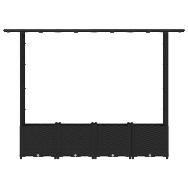 Hochbeet mit Rankgitter und Dach Schwarz 203 x 40 x 136 cm PP