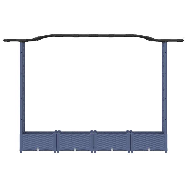 Hochbeet mit Rankgitter und Dach Grau 207 x 40 x 123 cm PP