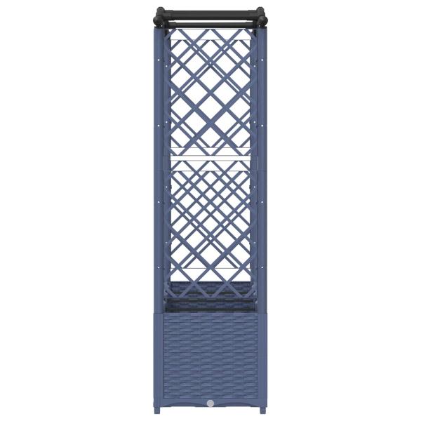Hochbeet mit Rankgitter und Dach Grau 204 x 40 x 138 cm PP