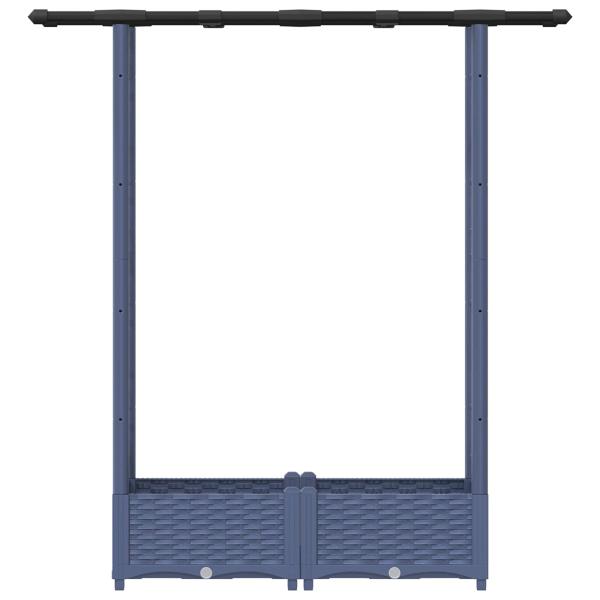 Hochbeet mit Rankgitter und Dach Grau 122,5 x 40 x 121 cm PP