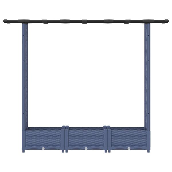 Hochbeet mit Rankgitter und Dach Grau 164 x 40 x 121 cm PP