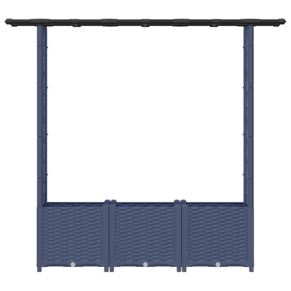 Hochbeet mit Rankgitter und Dach Grau 162,5 x 40 x 136 cm PP