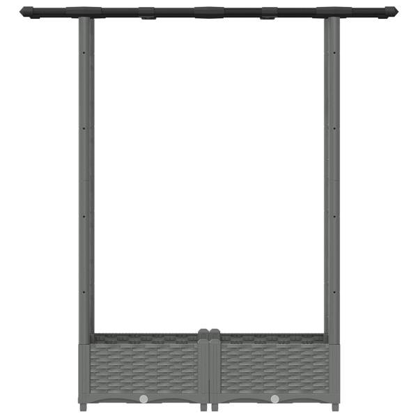 Hochbeet mit Rankgitter und Dach Hellgrau 122,5 x 40 x 121 cm