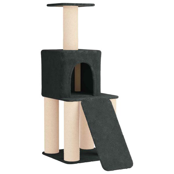 Katzennbaum mit Sisal-Kratzsäulen Dunkelgrau 146 cm