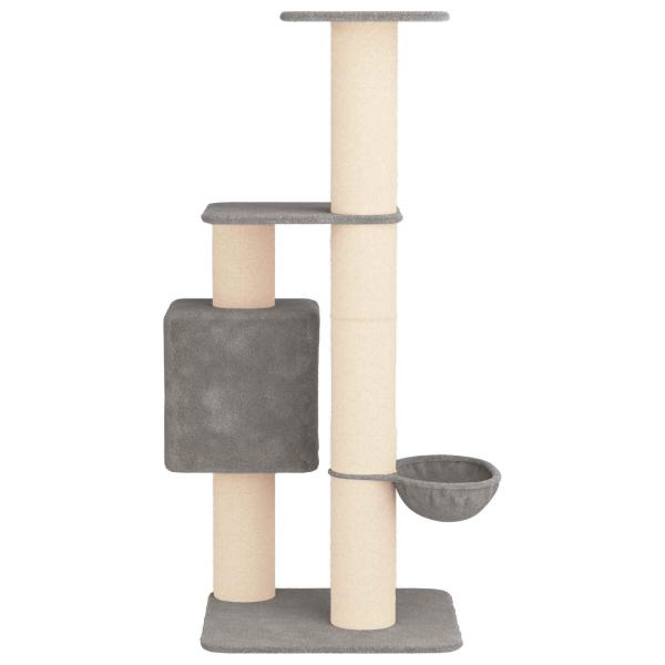Katzennbaum mit Sisal-Kratzsäulen Hellgrau 137 cm