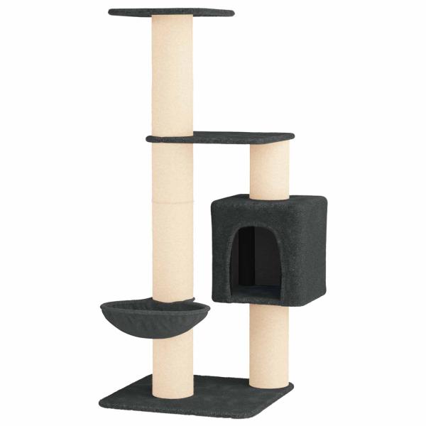 Katzennbaum mit Sisal-Kratzsäulen Dunkelgrau 137 cm