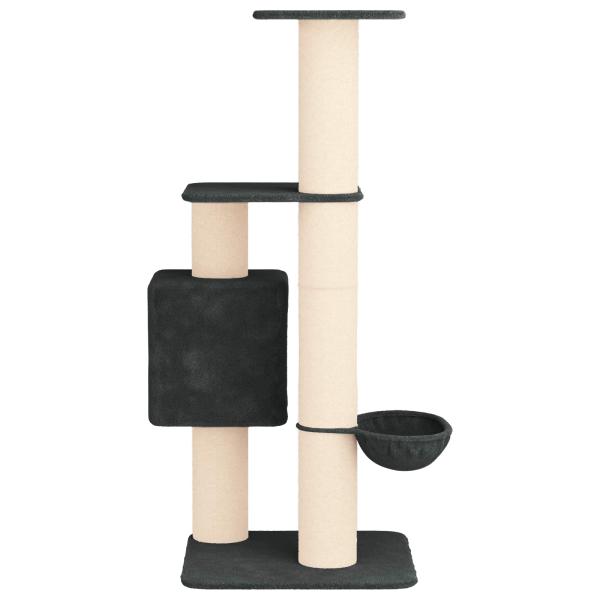 Katzennbaum mit Sisal-Kratzsäulen Dunkelgrau 137 cm