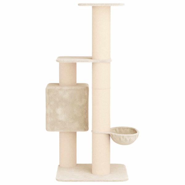 Katzennbaum mit Sisal-Kratzsäulen Creme 137 cm