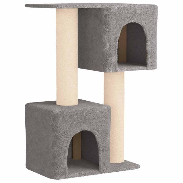 Katzennbaum mit Sisal-Kratzsäulen Hellgrau 114 cm