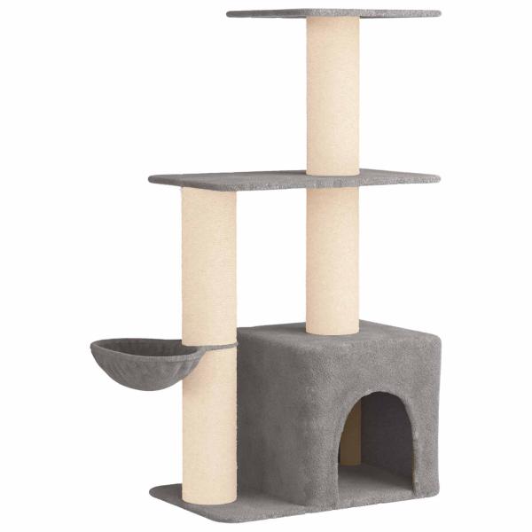 Katzennbaum mit Sisal-Kratzsäulen Hellgrau 133 cm