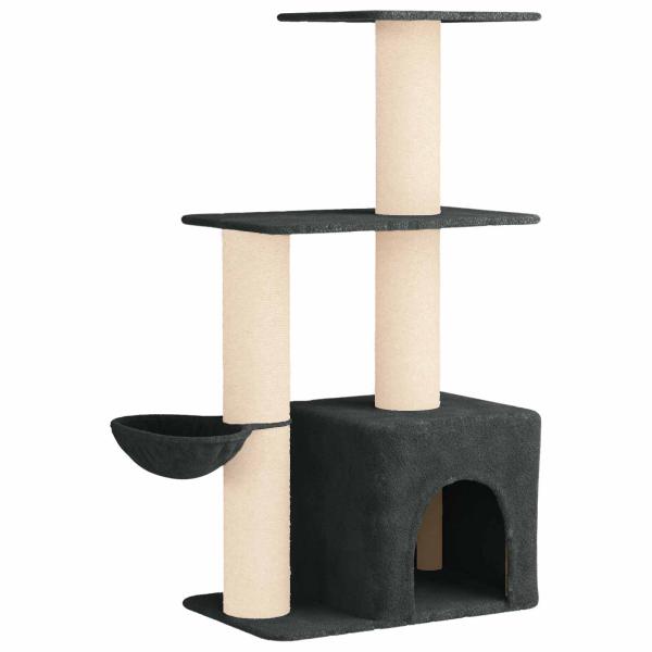 Katzennbaum mit Sisal-Kratzsäulen Dunkelgrau 133 cm