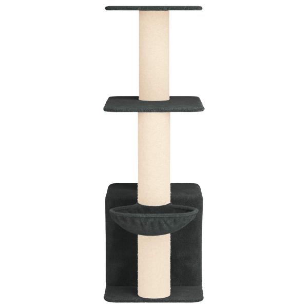Katzennbaum mit Sisal-Kratzsäulen Dunkelgrau 133 cm