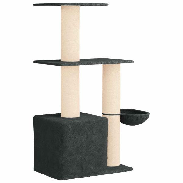 Katzennbaum mit Sisal-Kratzsäulen Dunkelgrau 133 cm