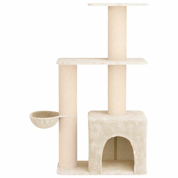 Katzennbaum mit Sisal-Kratzsäulen Creme 133 cm