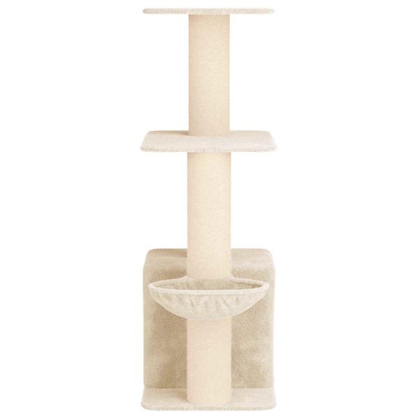 Katzennbaum mit Sisal-Kratzsäulen Creme 133 cm
