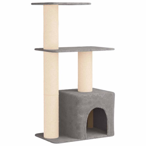 Katzennbaum mit Sisal-Kratzsäulen Hellgrau 133 cm