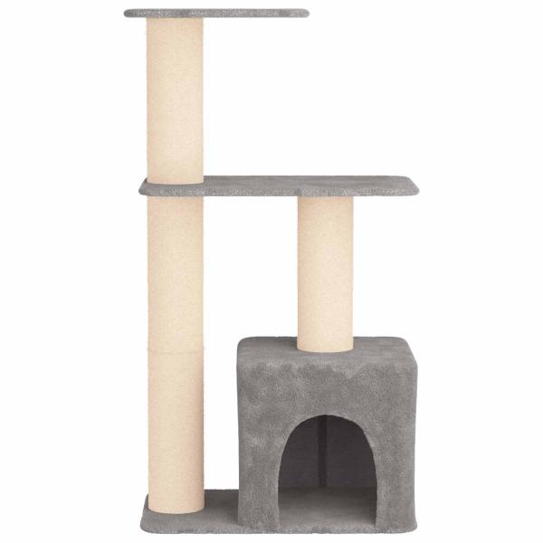 Katzennbaum mit Sisal-Kratzsäulen Hellgrau 133 cm