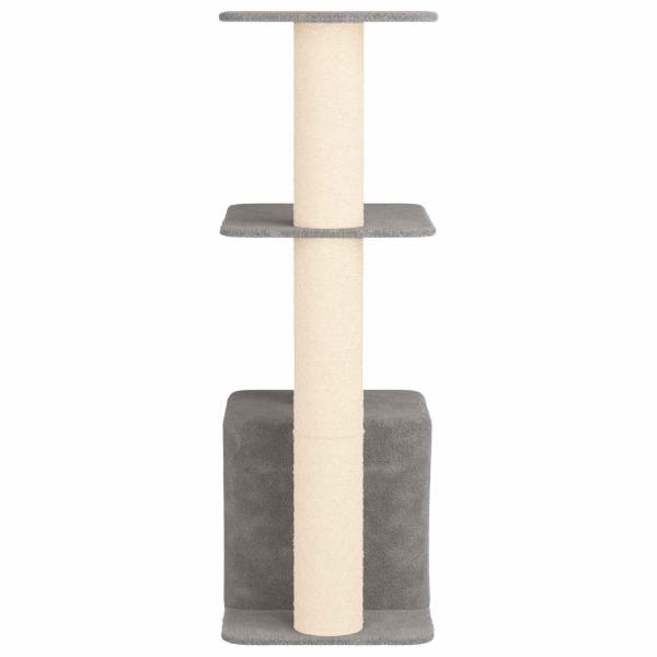 Katzennbaum mit Sisal-Kratzsäulen Hellgrau 133 cm