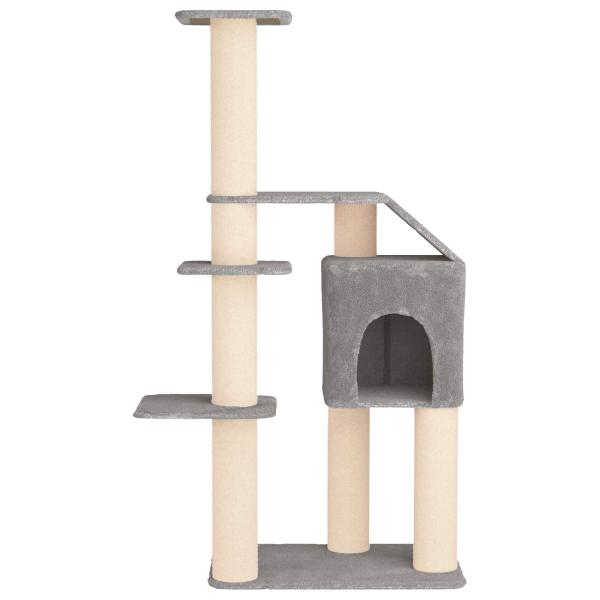 Katzennbaum mit Sisal-Kratzsäulen Hellgrau 183 cm