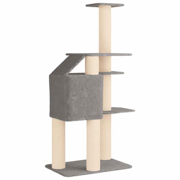 Katzennbaum mit Sisal-Kratzsäulen Hellgrau 183 cm