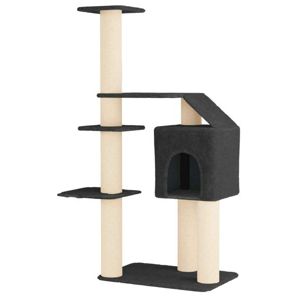 Katzennbaum mit Sisal-Kratzsäulen Dunkelgrau 183 cm