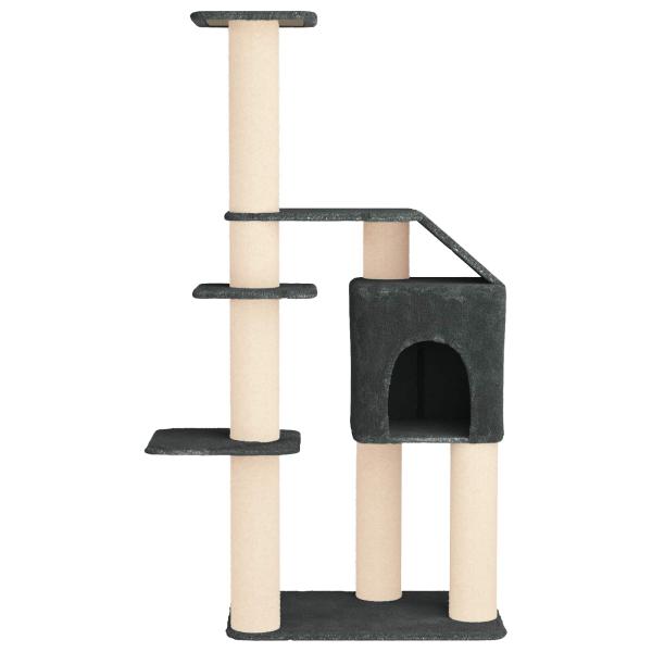 Katzennbaum mit Sisal-Kratzsäulen Dunkelgrau 183 cm