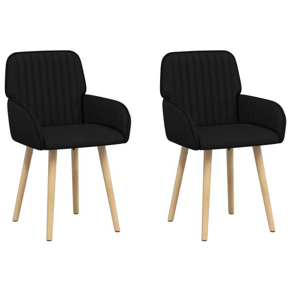 Esszimmerstühle 2 Stk. Stoff Schwarz 56,5 x 50 x 87,5 cm