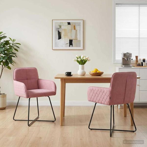 ARDEBO.de - Esszimmerstühle 2 Stk. Samt Rosa 59 x 56,5 x 86 cm
