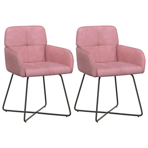 Esszimmerstühle 2 Stk. Samt Rosa 59 x 56,5 x 86 cm