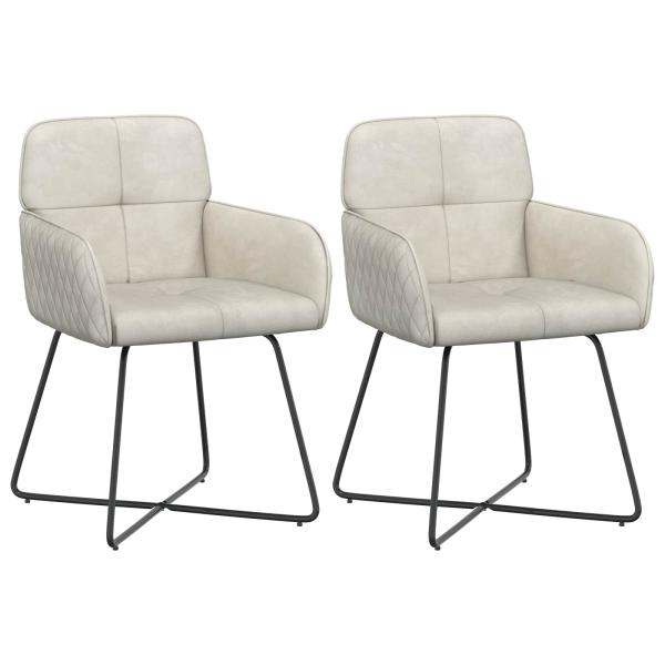 Esszimmerstühle 2 Stk. Samt Creme 59 x 56,5 x 86 cm