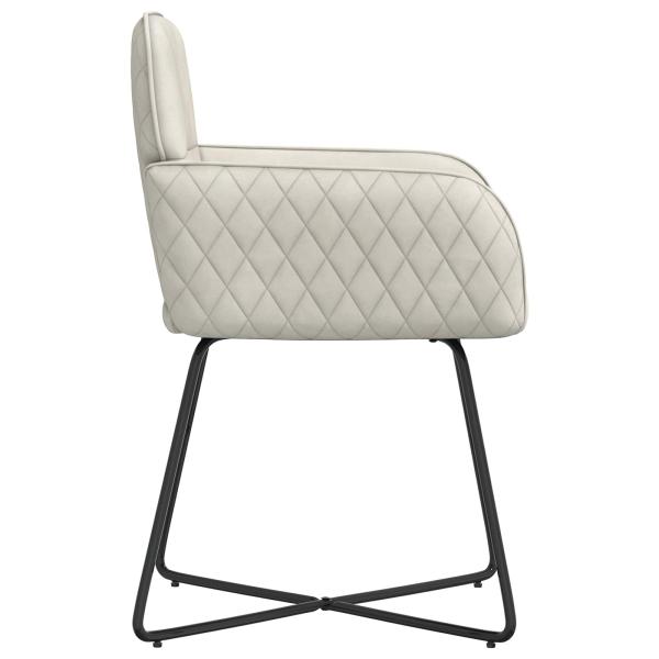 Esszimmerstühle 2 Stk. Samt Creme 59 x 56,5 x 86 cm