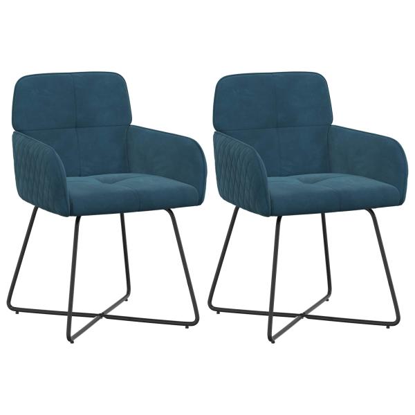 Esszimmerst?hle 2 stk. Samt Blau 59 x 56,5 x 86 cm