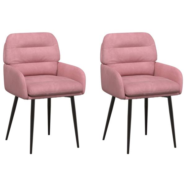 Esszimmerstühle 2 Stk. Samt Rosa 59 x 59,5 x 90 cm