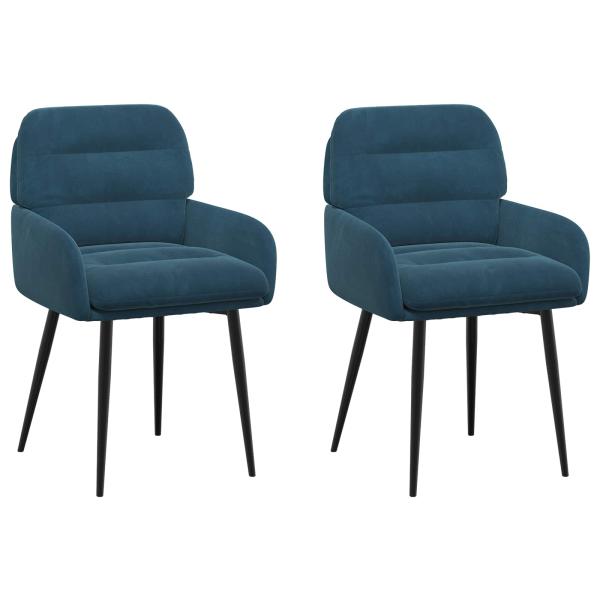 Esszimmerstühle 2 Stk. Samt Blau 59 x 59,5 x 90 cm