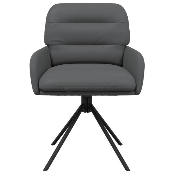 Drehstuhl Esszimmer 2 Stk. Kunstleder Grau 59 x 59,5 x 90 cm