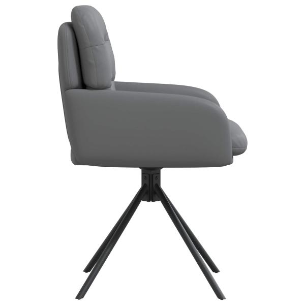 Drehstuhl Esszimmer 2 Stk. Kunstleder Grau 59 x 59,5 x 90 cm