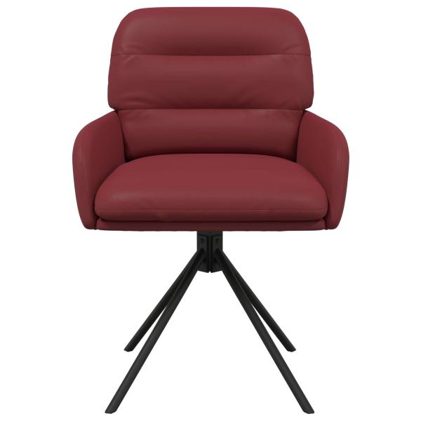 Drehstuhl Esszimmer 2 stk. Kunstleder Weinrot 59x59,5x90cm